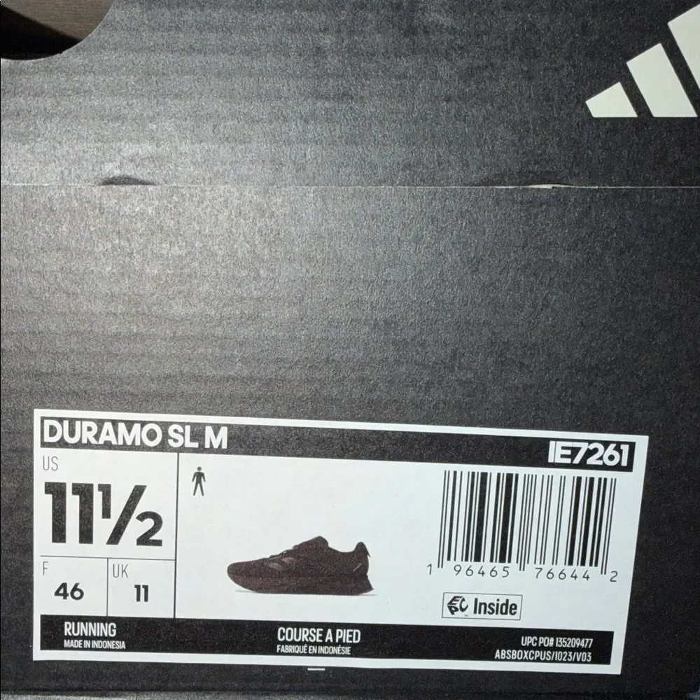 Adidas Duramo SL Core Black IE7261 Men’s Size 11.5